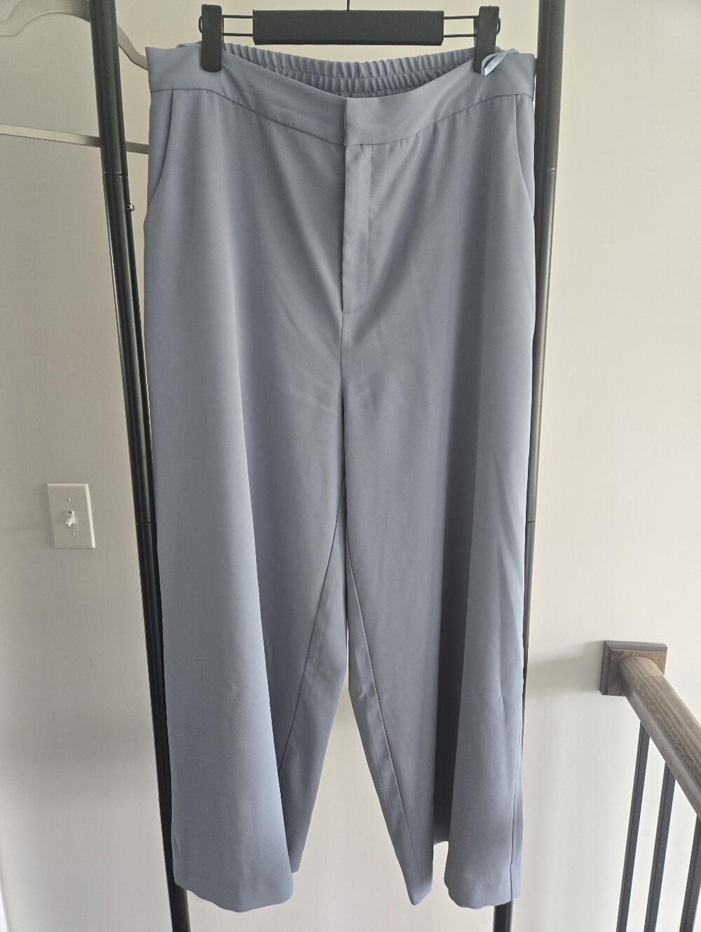 Veiled Wide Leg Pants Blue Gray Women XL Business Casual Loose
